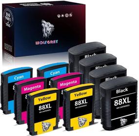 img 4 attached to 🖨️ High-Quality Wolfgray 88XL Ink Cartridge for HP Officejet Pro Printers - 4Black 2Cyan 2Magenta 2Yellow