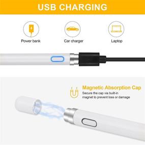 img 1 attached to 🖊️ Rechargeable Digital Stylus Pen for Touch Screens - Active Pencil Compatible with iPad and Tablets (Gradual Yellow)