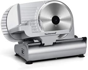 img 4 attached to 🔪 Techwood Electric Deli Food Slicer - 9” Stainless Steel Blade, Adjustable Knob for Thickness, Non-Slip Feet - Ideal for Meat, Cheese, Fruit, Bread