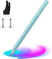 🖊️ 2021 updated stylus pen for ipad with palm rejection glove - capacitive touch screen pen for students, ideal for drawing, writing, compatible with iphone, samsung, android, surface (green) logo