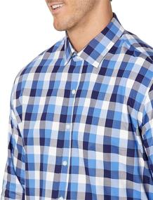 img 2 attached to 👔 Classy & Comfortable: BUTTONED Supima Spread Collar Pattern Shirt for Men