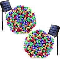 🎄 solarbaby solar christmas lights, 72ft 200 led outdoor solar string lights - waterproof & decorative lighting for christmas wedding holiday party, multicolor - 2 pack logo