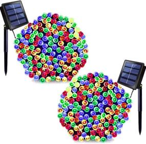 img 4 attached to 🎄 SOLARBABY Solar Christmas Lights, 72ft 200 LED Outdoor Solar String Lights - Waterproof & Decorative Lighting for Christmas Wedding Holiday Party, Multicolor - 2 Pack