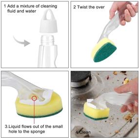 img 1 attached to Lamoutor 10Pack Dish Wand Refills: Sponge Heads Brush and 1Pc Dish Wands Kitchen Cleaning Sponge Tools (10) - Buy Online Now!