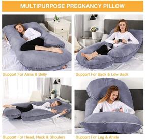 img 2 attached to Pregnancy Must Haves: Chilling U-Shaped Body Pillow for Sleeping, Full Body Pregnancy Pillow with Velvet Cover - Maternity Pillows 55 inches, Perfect Pregnancy Pillow