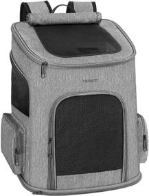 img 4 attached to 🐾 Ytonet Ventilated Pet Carrier Backpack - Ideal Dog and Cat Backpack Carrier for Small Pets, Perfect for Hiking, Travel, Camping, and Outdoor Activities