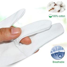 img 3 attached to 🧤 10 Pairs of Moisturizing Cotton Gloves for Dry, Sensitive, and Irritated Hands - Suitable for Eczema, Kids, and Adults - Reusable Inspection and Work Gloves