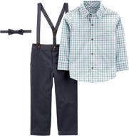 get your little man looking sharp with the simple joys by carter's boys' 3-piece bow-tie and suspender pants set logo
