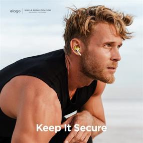 img 3 attached to Накладки для крючков elago Airpods Pro - Удобное и надежное крепление, улучшенное качество звука, неоново-желтый [4 пары: 2 больших + 2 маленьких] [Зарегистрированный патент США]