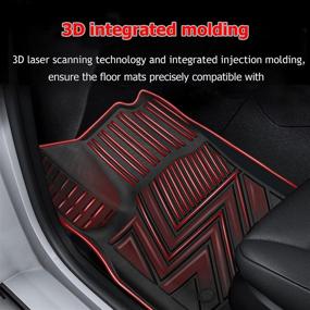 img 2 attached to 🚗 Durable TPE All-Weather Floor Mats for 2016-2021 Grand Cherokee/Durango: Front and Rear Full Set - Protect Your Vehicle's Interior!