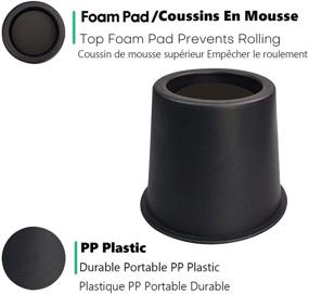 img 3 attached to 🛏️ Miix Hoom-3 3/4 inch Black Risers - Set of 4 Pcs for Bed, Furniture, Cabinet, Table, Sofa, Desk or Couch - Twin or Queen Size