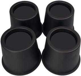 img 4 attached to 🛏️ Miix Hoom-3 3/4 inch Black Risers - Set of 4 Pcs for Bed, Furniture, Cabinet, Table, Sofa, Desk or Couch - Twin or Queen Size
