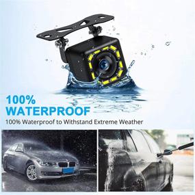 img 1 attached to 📷 Ultra HD 12 LED Night Vision Waterproof Car Backup Camera - 140° Wide View for Universal Cars, SUVs, Trucks, RVs, and More (HD)