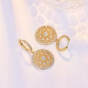 img 1 attached to 🌸 Dream Catcher CZ Flower Huggie Hoop Earrings: Dainty & Stylish Jewelry Gift for Women and Girls