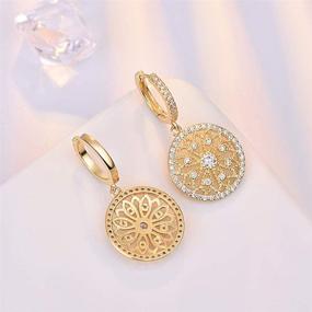 img 2 attached to 🌸 Dream Catcher CZ Flower Huggie Hoop Earrings: Dainty & Stylish Jewelry Gift for Women and Girls