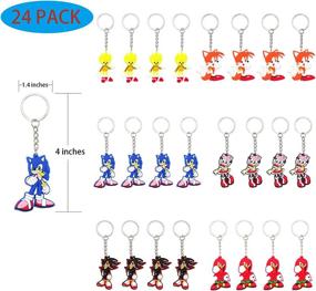 img 1 attached to 🦔 VICTONY Teekilop 24 Pack Sonic The Hedgehog Keychains for Sonic Birthday Party Favors