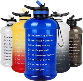 img 4 attached to 💧 Layajia 73OZ/0.6 Gallon Motivational Water Bottle with Straw & Time Marker - Leakproof BPA Free Big Water Jug, Wide Mouth Portable for Fitness, Outdoor Sports - Ensure Your Daily Hydration