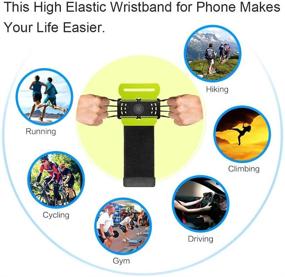 img 1 attached to Pokanic Cellphone Wristband 180° Rotatable Key Holder Light Weight For Hiking Biking Walking Running Gym Sports Exercise Fitness Compatible With IPhone Galaxy Pixel LG Sony (Pink A)