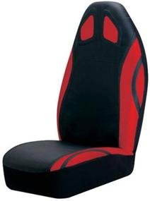 img 1 attached to 🛋️ Red Simulated Leather Universal Bucket Seat Cover with Seat Airbag Safety