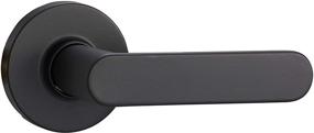 img 3 attached to Contemporary Matte Black Passage Door Lever by Amazon Basics Reno