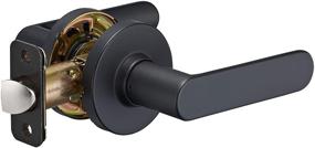 img 4 attached to Contemporary Matte Black Passage Door Lever by Amazon Basics Reno