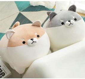 img 1 attached to 🐶 Brown Shiba Inu Plush Pillow - Cute Corgi Stuffed Animal Toy Doll for Valentine and Christmas Gifts (19.6 inch)