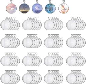 img 4 attached to 170pcs 25mm Sliver Pedant Trays with Glass Cabochons - DIY Craft Jewelry Making Kit