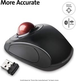 img 2 attached to 🖱️ Black Kensington Orbit Wireless Trackball Mouse - K72352US with Touch Scroll Ring