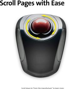 img 1 attached to 🖱️ Black Kensington Orbit Wireless Trackball Mouse - K72352US with Touch Scroll Ring