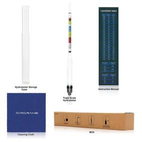 img 3 attached to Premium Circrane Triple Scale Hydrometer: Ultimate Alcohol Testing Kit for Brewing Beer, Wine, Mead, Kombucha - ABV, Brix, Gravity - Home Brewer's Essential Supplies