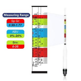 img 1 attached to Premium Circrane Triple Scale Hydrometer: Ultimate Alcohol Testing Kit for Brewing Beer, Wine, Mead, Kombucha - ABV, Brix, Gravity - Home Brewer's Essential Supplies