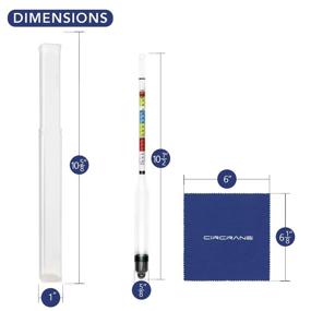 img 2 attached to Premium Circrane Triple Scale Hydrometer: Ultimate Alcohol Testing Kit for Brewing Beer, Wine, Mead, Kombucha - ABV, Brix, Gravity - Home Brewer's Essential Supplies