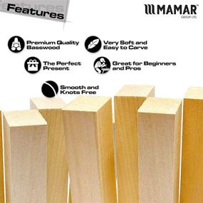 img 3 attached to 🔪 Enhance Your Carving Skills with MAMAR Premium Natural Basswood Carving Blocks - 10 Large Pieces Unfinished Polished - Whittling Balsa Wood Block Tools Kit - Ideal for Beginners, Kids, Advanced Hobbyists, and DIY Enthusiasts!