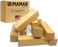 🔪 enhance your carving skills with mamar premium natural basswood carving blocks - 10 large pieces unfinished polished - whittling balsa wood block tools kit - ideal for beginners, kids, advanced hobbyists, and diy enthusiasts! logo