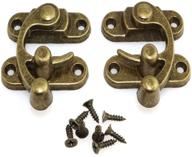 ruiling 1 pair bronze mini swing arm clasp latch - vintage style hasp hook for suitcase, jewelry box, toolbox - 33x28mm logo