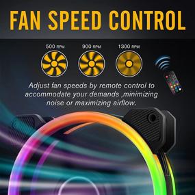 img 1 attached to 🌈 EZDIY-FAB RGB Dual Ring 120mm Case Fans with 5V Motherboard Sync, Adjustable Speed, and Remote Control - Pack of 5, Includes 10-Port Fan Hub X