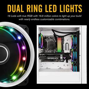 img 3 attached to 🌈 EZDIY-FAB RGB Dual Ring 120mm Case Fans with 5V Motherboard Sync, Adjustable Speed, and Remote Control - Pack of 5, Includes 10-Port Fan Hub X