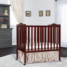 img 3 attached to 🍒 Dream On Me 2-in-1 Lightweight Folding Portable Side Crib in Cherry: Greenguard Gold Certified - Efficient & Compact