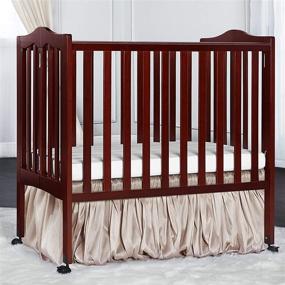 img 2 attached to 🍒 Dream On Me 2-in-1 Lightweight Folding Portable Side Crib in Cherry: Greenguard Gold Certified - Efficient & Compact
