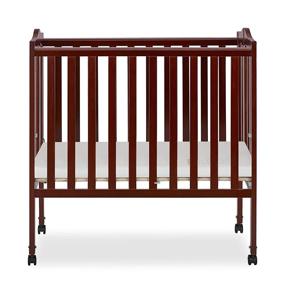 img 4 attached to 🍒 Dream On Me 2-in-1 Lightweight Folding Portable Side Crib in Cherry: Greenguard Gold Certified - Efficient & Compact