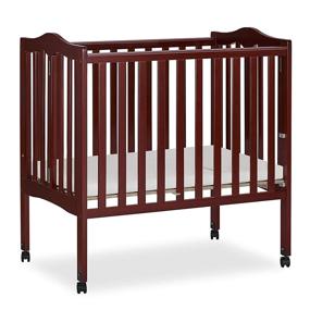 img 1 attached to 🍒 Dream On Me 2-in-1 Lightweight Folding Portable Side Crib in Cherry: Greenguard Gold Certified - Efficient & Compact