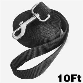 img 1 attached to 🐾 Accessory USA Jackpet 6ft 10ft 30ft Extra-Long Black Dog Leash for Training, Backyard, Camping, or Play - Perfect for Large, Medium, and Small Dogs, Ideal for Parks and Fetch (10FT, Black)