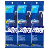 gillette sensor2 plus fixed men's disposable razor - 10 count (pack of 3) blue logo