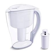 10-cup water filter pitcher: large capacity 2.5l, removes lead, chlorine and 200+ contaminants, electric counter included logo