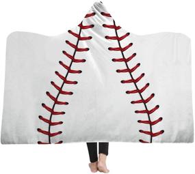 img 1 attached to 🏈 Mucloth Kids Oversized Soccer American Football Pattern Hooded Soft Sherpa Blanket Cloak with Hood - Perfect for Baseball-Loving Kids!