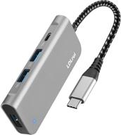 ldlrui usb c 3.2/3.1 gen 2 hub - 4-in-1 usb type c multiport hub adapter with 4 usb 3.2 ports (3 usb-a &amp; 1 usb-c) and superspeed 10gbps usb-c splitter - compatible with macbook pro/air, imac, surface, xps, and more logo