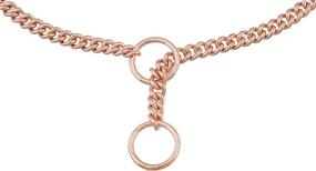 img 3 attached to 🐕 Alvalley Metal Chain Dog Show Collar - Adjustable Slip Collar for Toy, Small, Medium, Large, and Extra Large Dogs - Fine Curved Choke Chain - Rose Gold, 24in Long, 1.6mm Thick