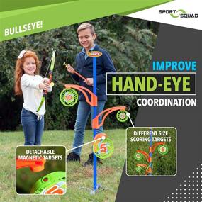 img 1 attached to 🎯 Игра "Sport Squad Precision Bullseye Magnetic Target Challenge" - Эксклюзивный комплект игры из нерф-лука и стрел с летающими дисками - идеальная игрушка для детей и подростков