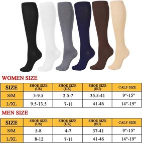 img 2 attached to 🧦 Faleto High Knee Compression Socks 15-25mmHg for Men & Women - Ideal Nurse Socks