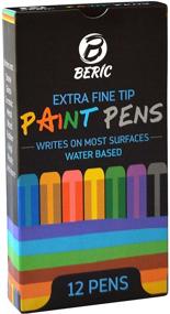 img 3 attached to 🎨 Beric Premium Water-Based Paint Markers - 12 Pack with Extra Fine Point Tip | Writes on Any Surface, Resistant to Water & Sun | Vibrant Colors, Low Odor, Long-Lasting & Fast Drying | Assorted Colors